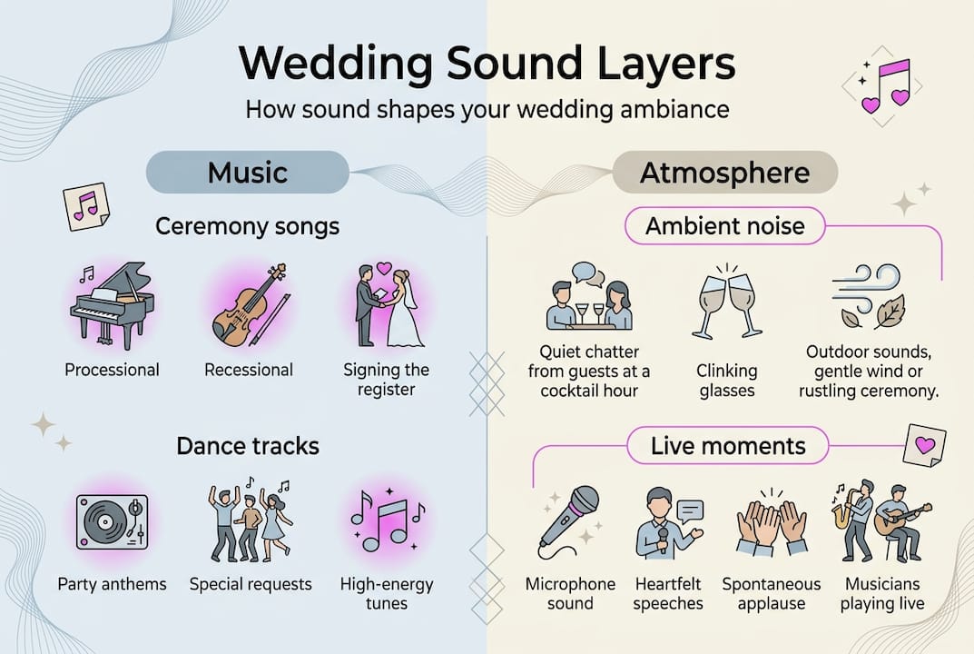 Infographic showing wedding soundscape layers