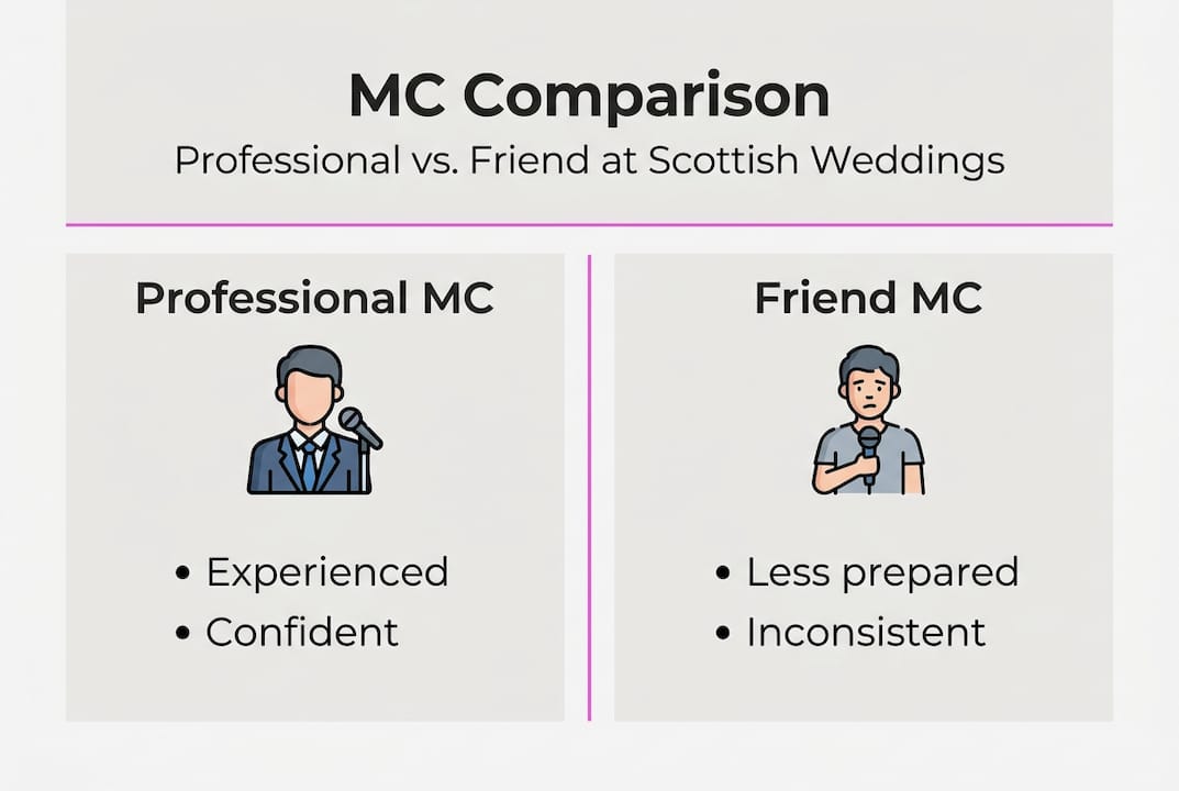 Infographic professional vs friend MC comparison