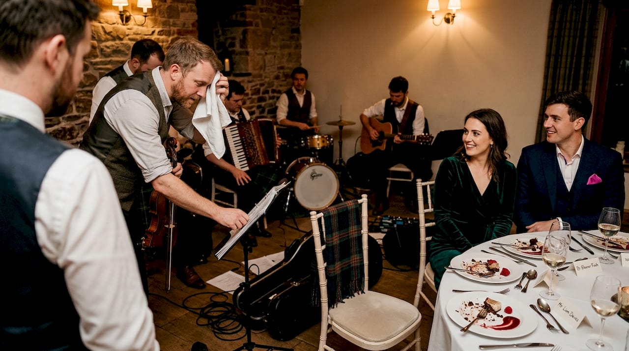 Band prepares for Scottish wedding entertainment