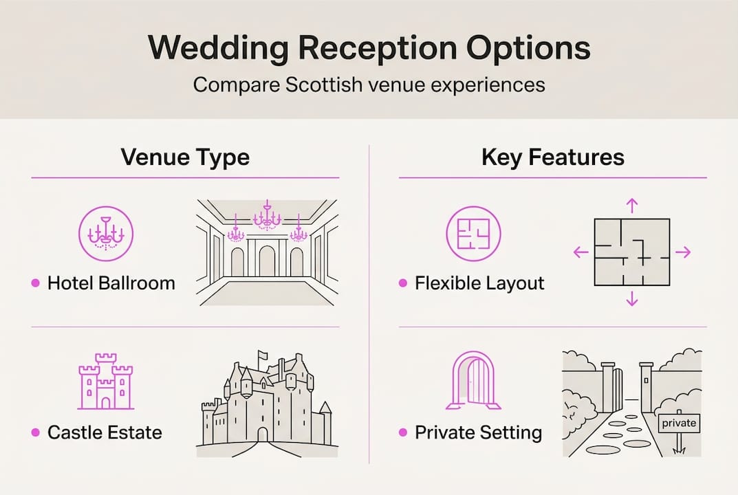 Infographic comparing Scottish wedding venues