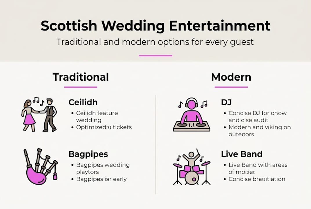 Infographic of Scottish wedding entertainment types