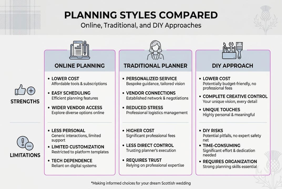 Infographic showing planning options strengths and limits