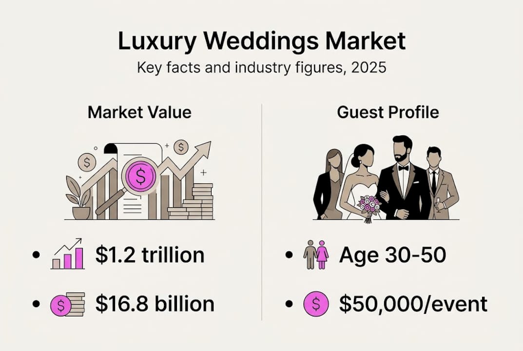 Infographic of luxury wedding market and guest profile