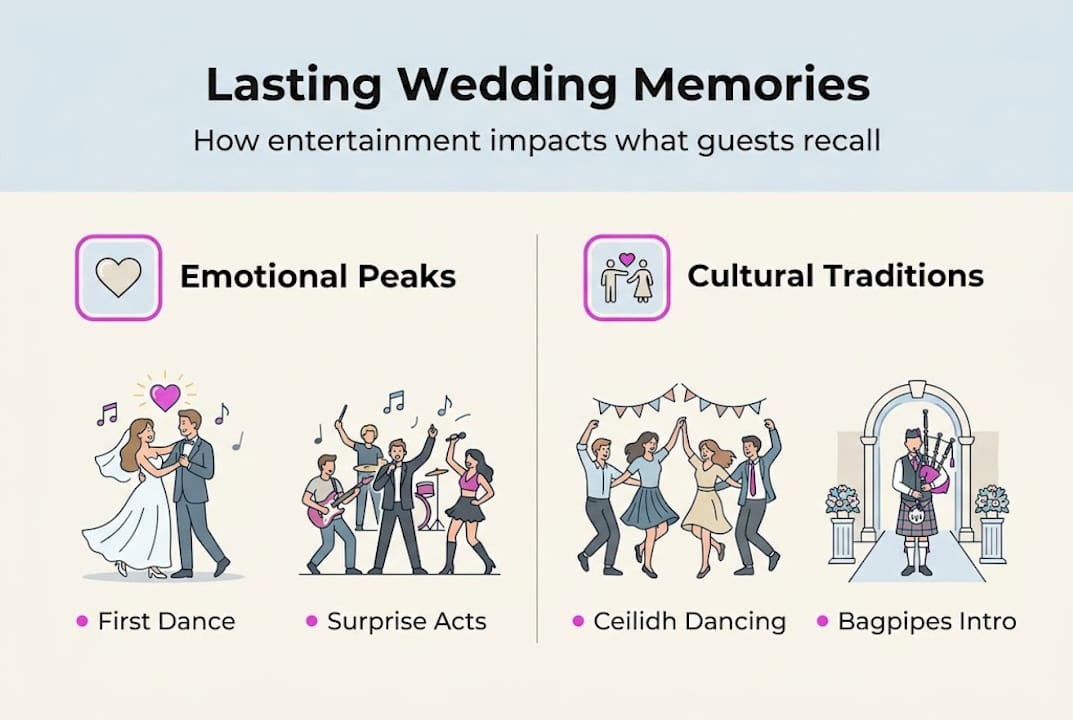 Infographic on how entertainment shapes wedding memories