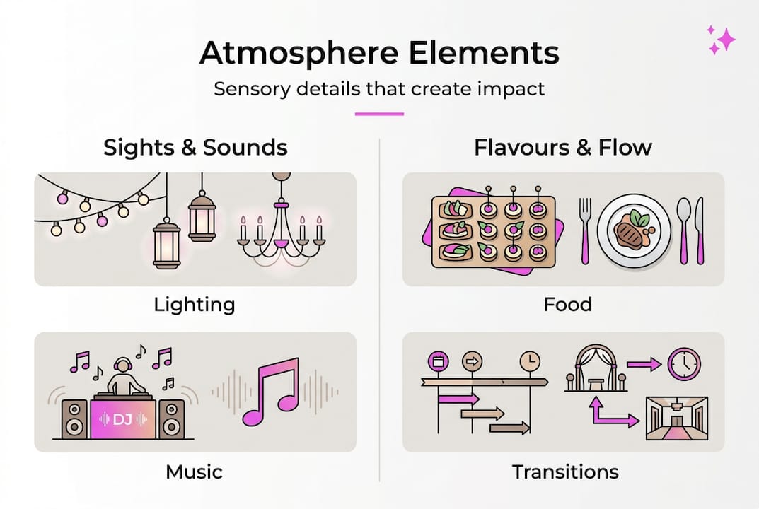 Infographic of wedding atmosphere key elements