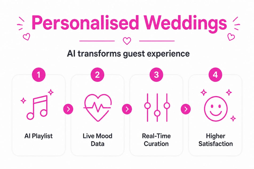 Infographic of AI-driven wedding entertainment steps