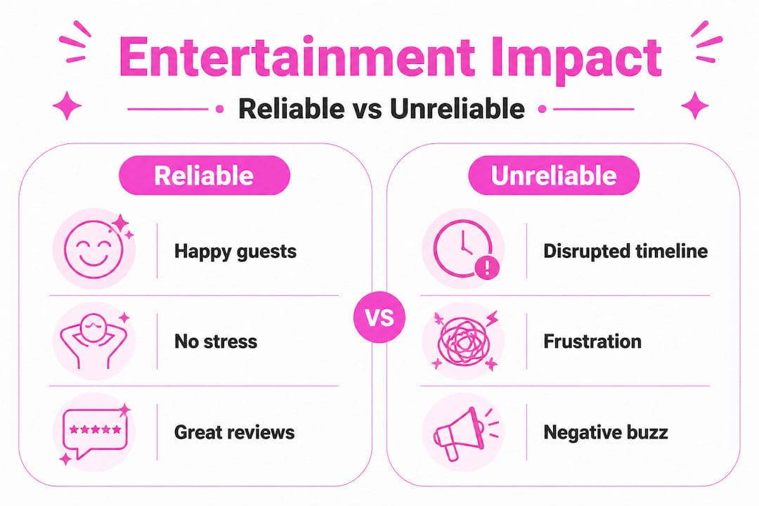Infographic comparing reliable and unreliable entertainment impacts