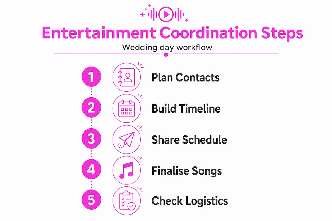 Infographic showing wedding coordination workflow steps