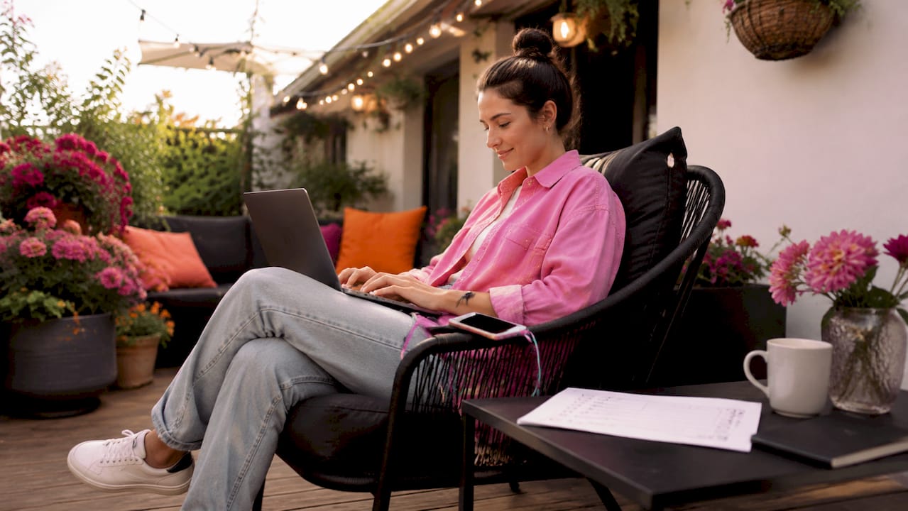 Woman coordinating must-play songs with DJ
