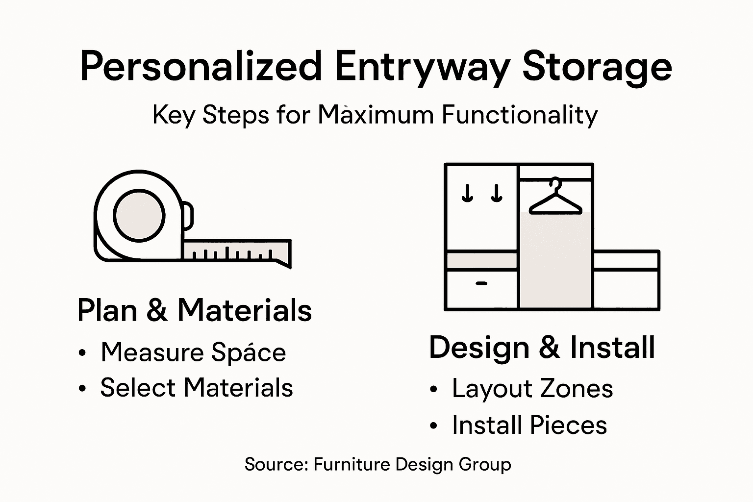 Infographic entryway storage personalization steps