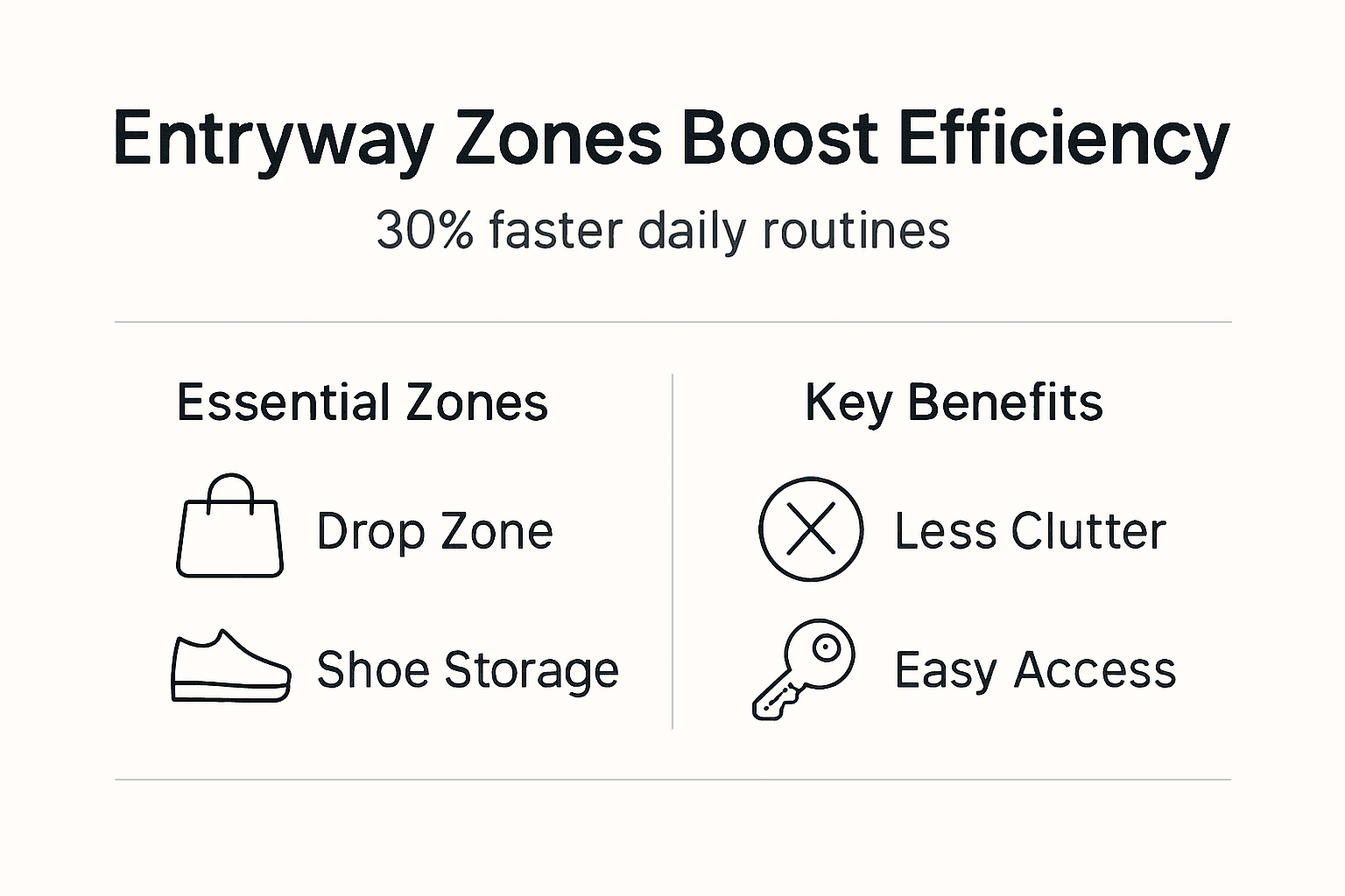 Infographic showing entryway zones and efficiency boost