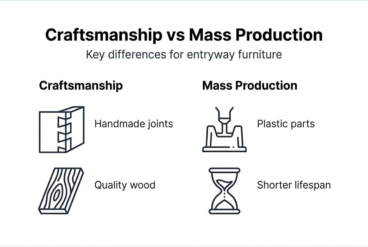 Infographic comparing craftsmanship and mass production