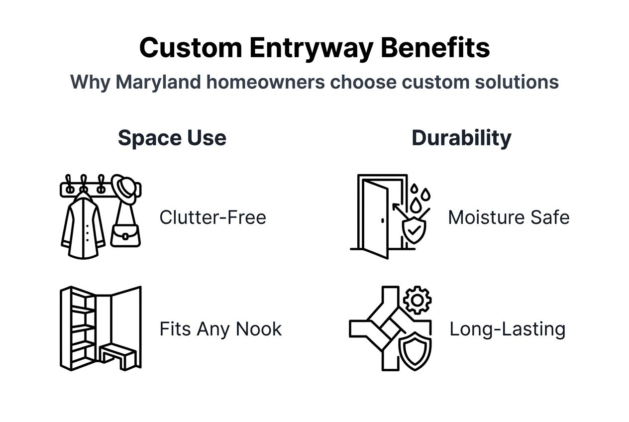 Infographic about custom entryway benefits for Maryland