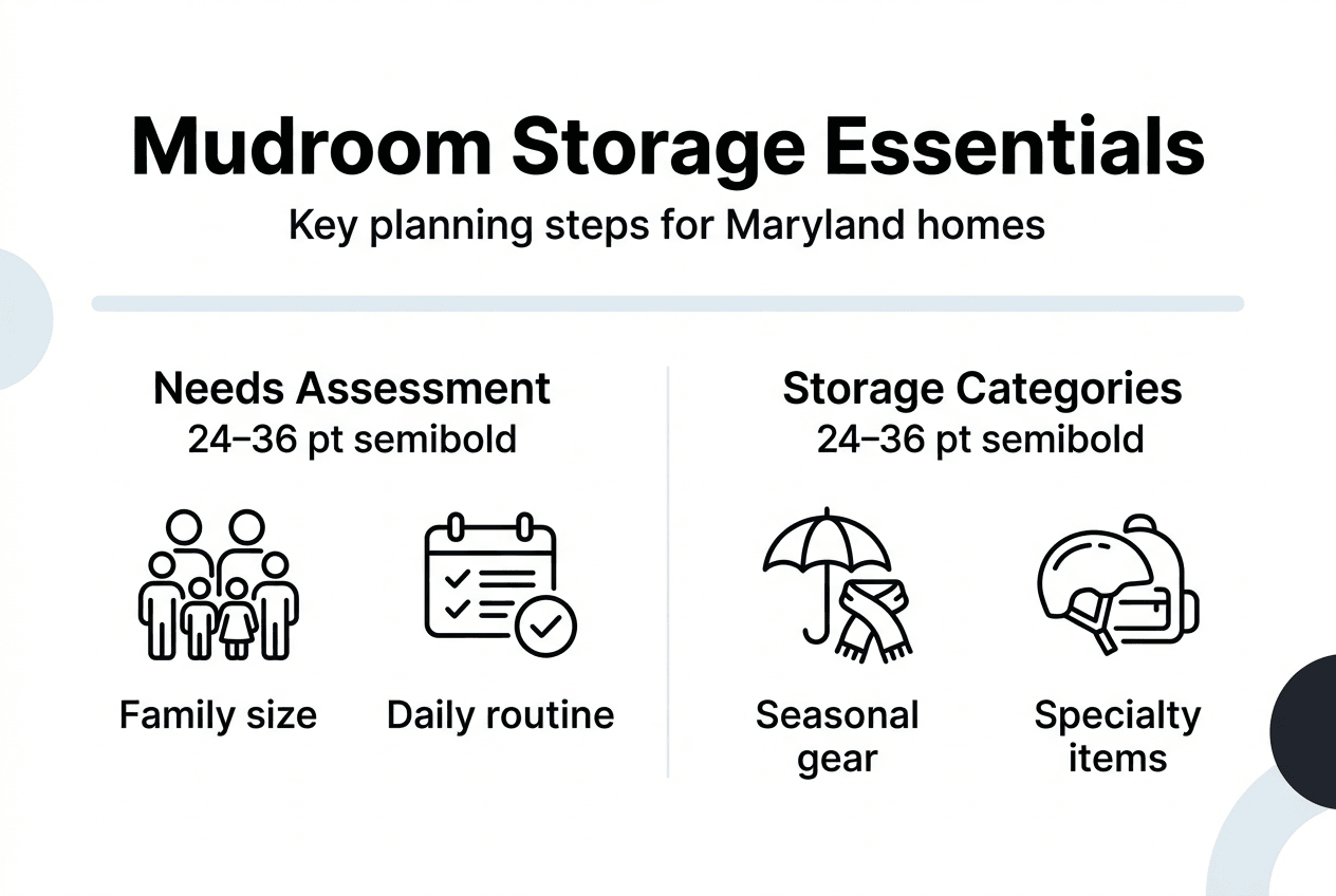 Infographic of mudroom storage essentials