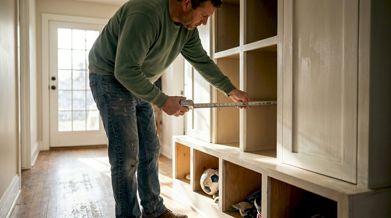 Carpenter measuring mud locker depth