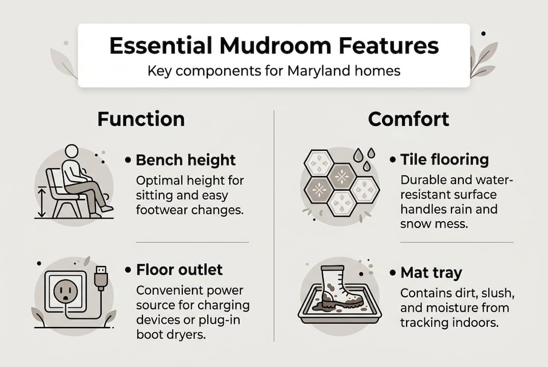 Infographic of essential mudroom features