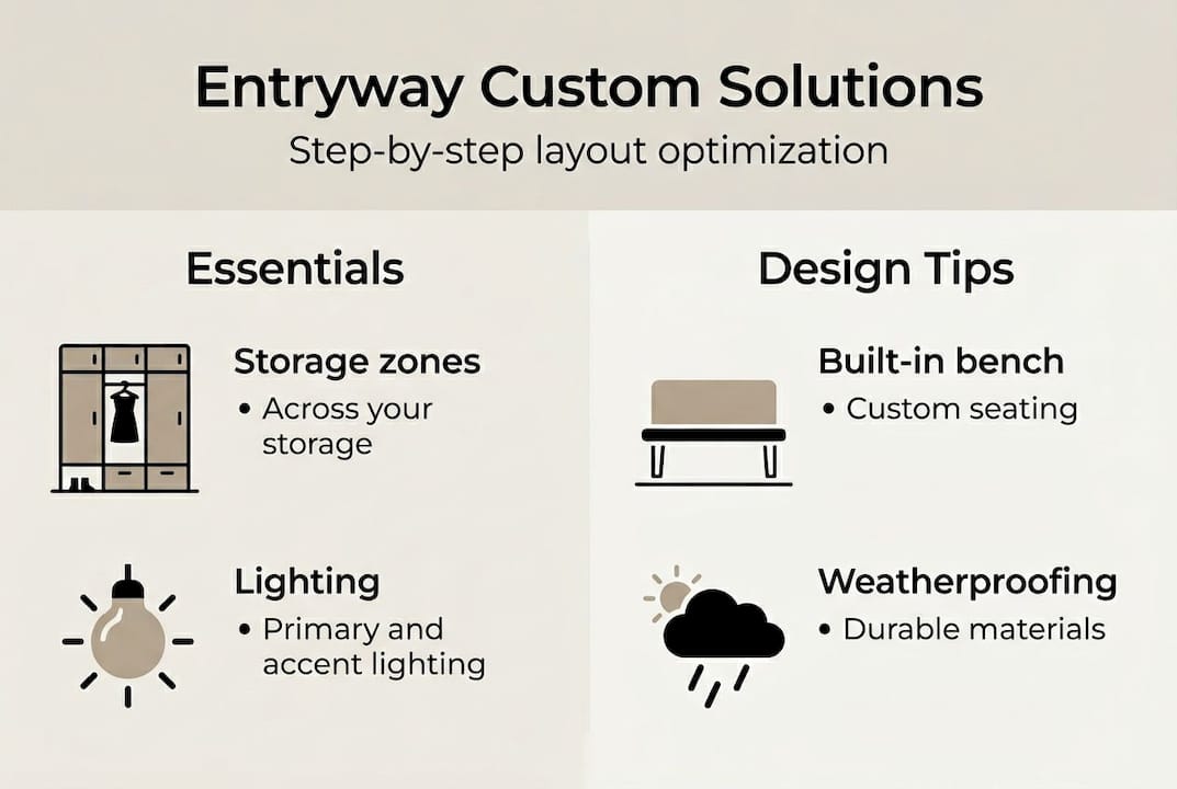 Infographic showing entryway custom solution steps