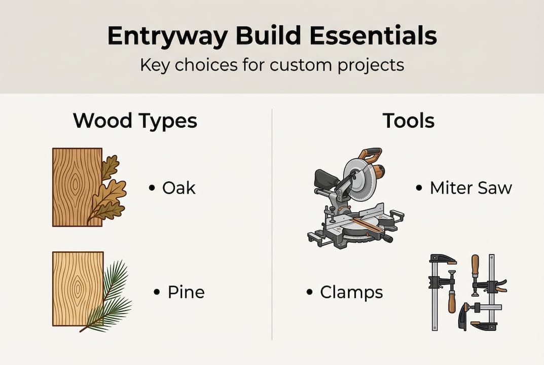 Infographic entryway build essentials wood and tools