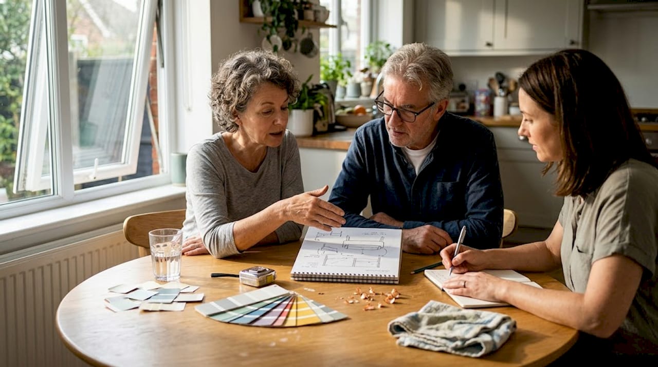 Homeowners collaborate with designer over sketches