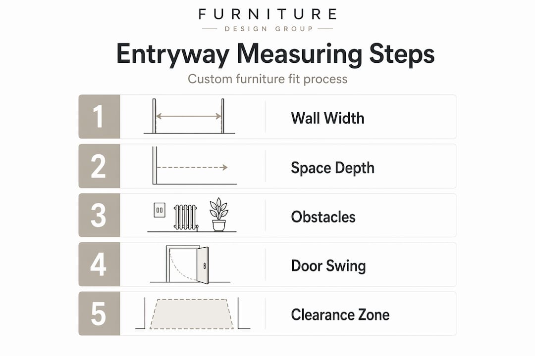 Infographic showing entryway measuring steps