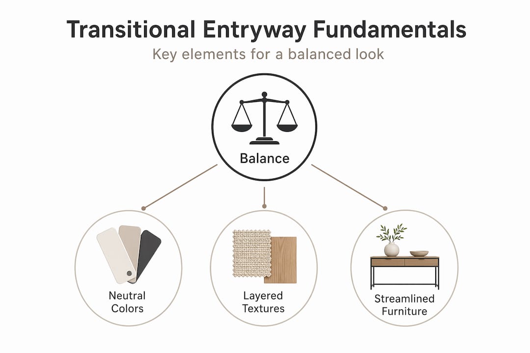Infographic showing transitional entryway fundamentals