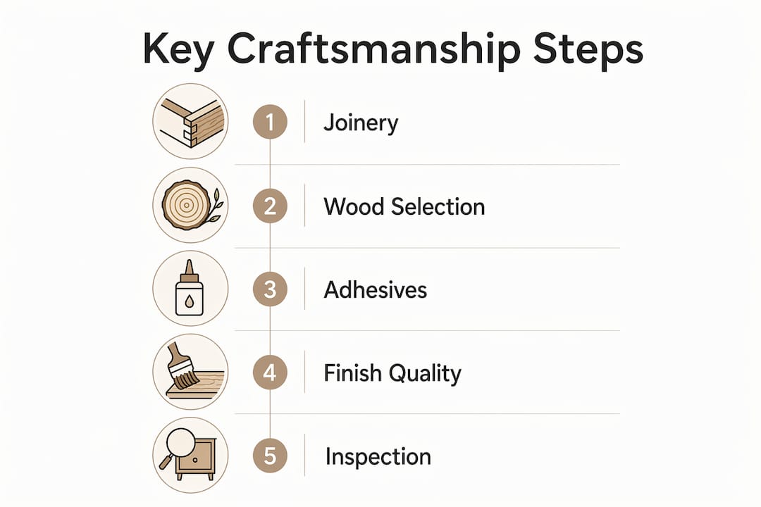 Infographic illustrating key craftsmanship steps