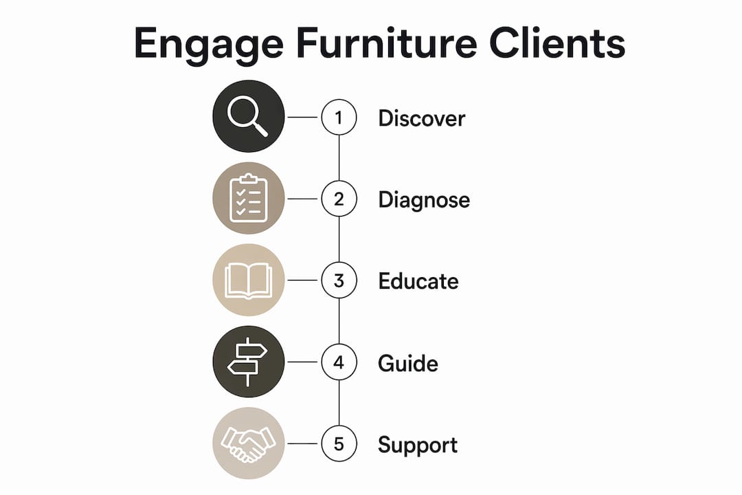 Infographic showing client engagement process steps