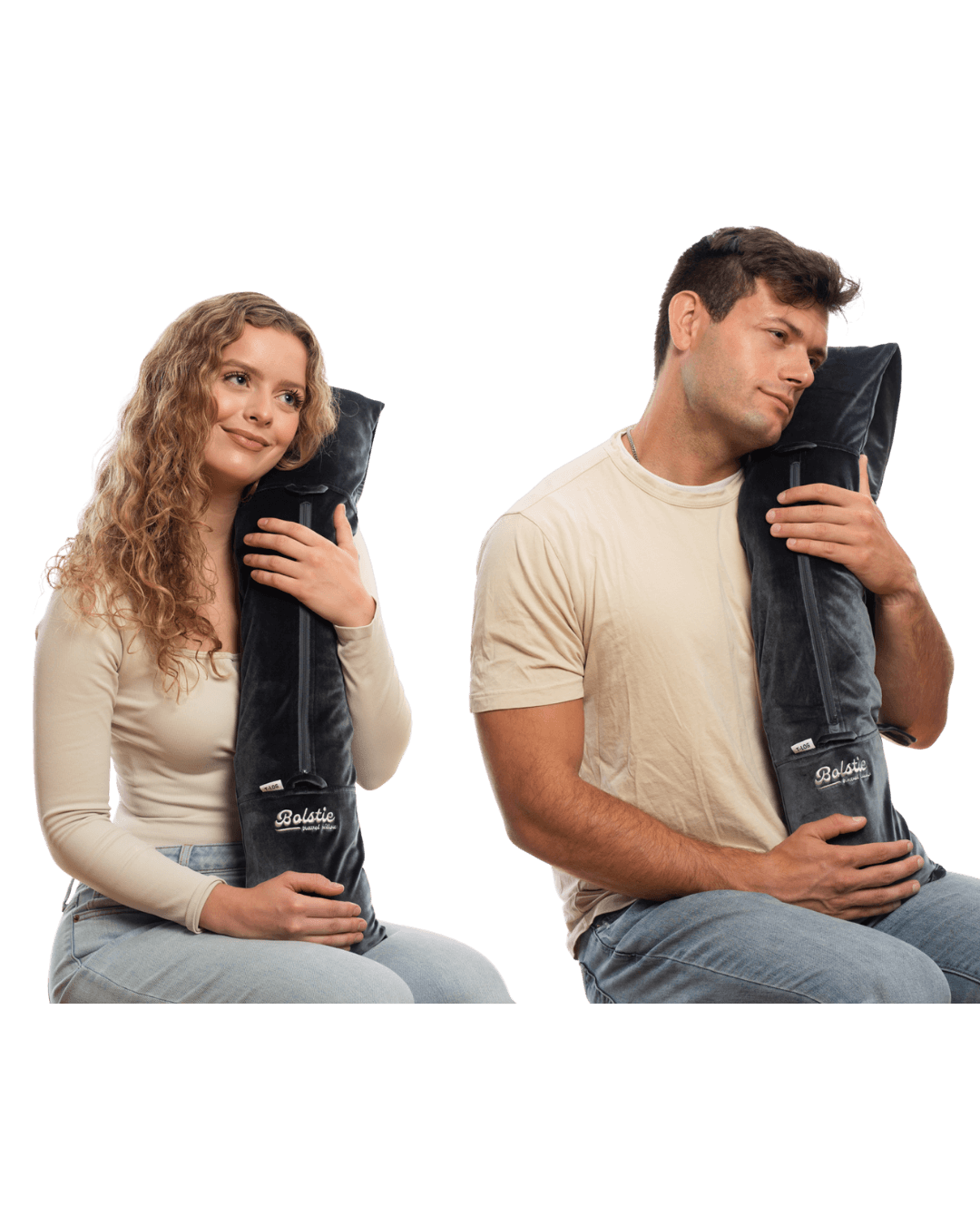 Traveler adjusts sleeping position in tight seat