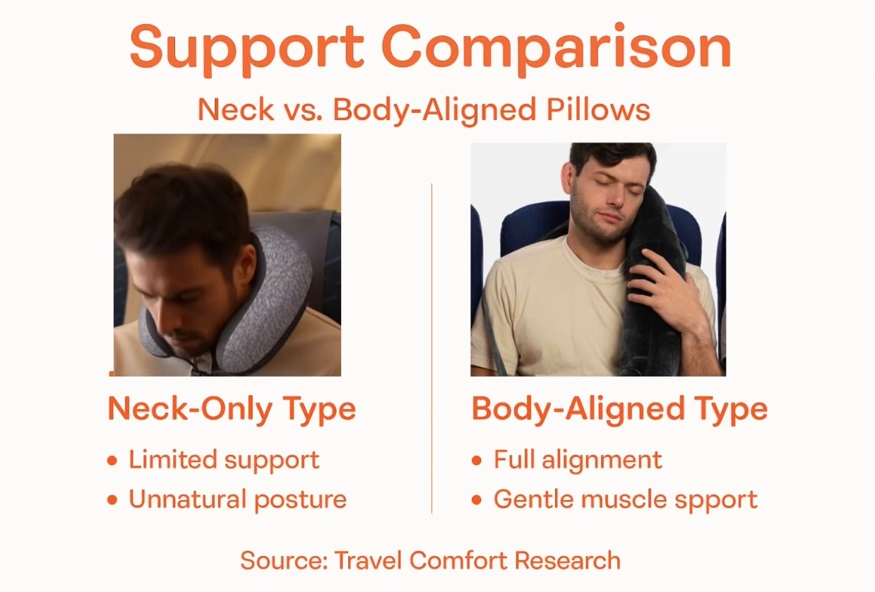 Infographic comparing pillow support designs