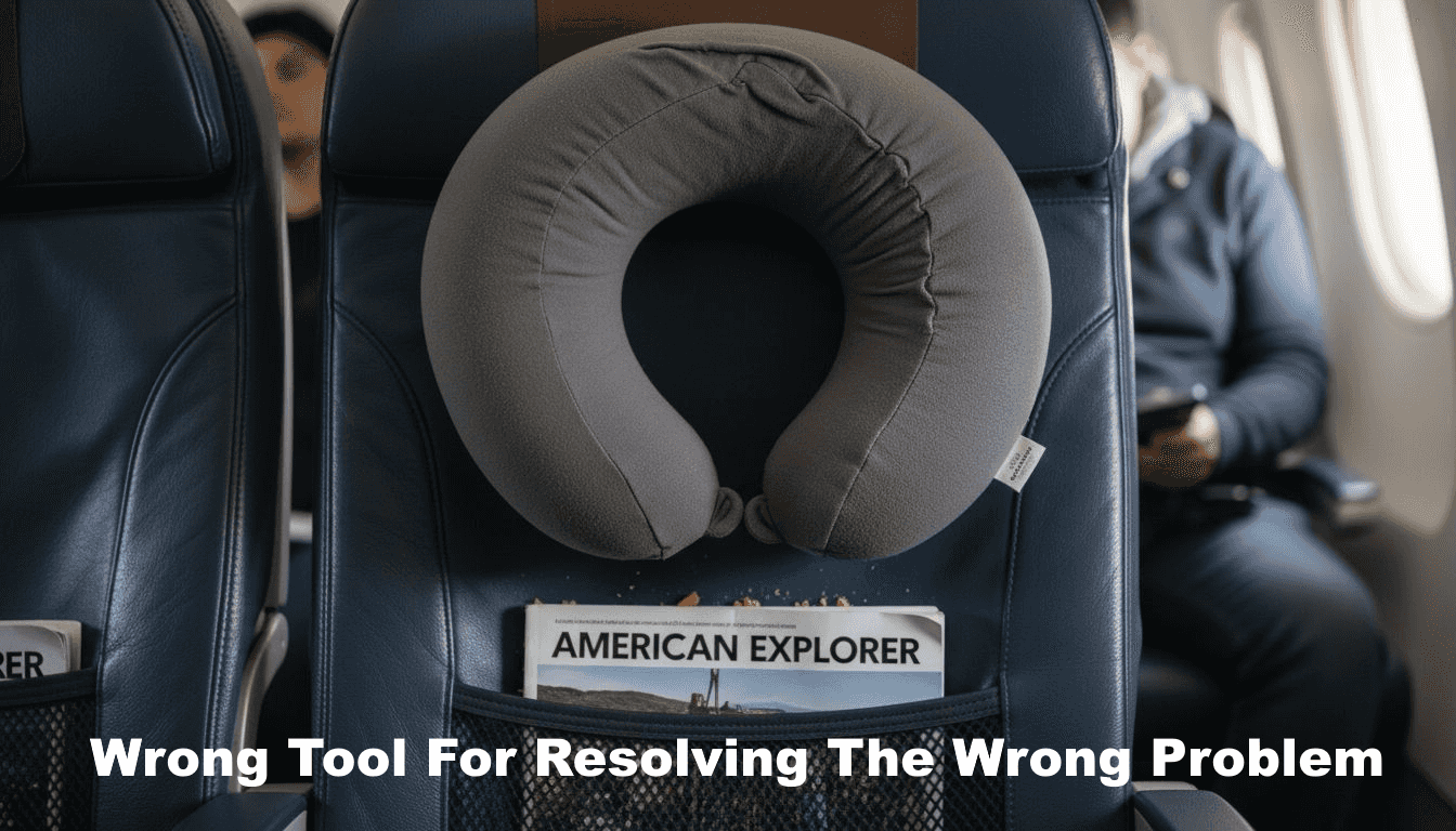 Close view of awkward neck pillow fit