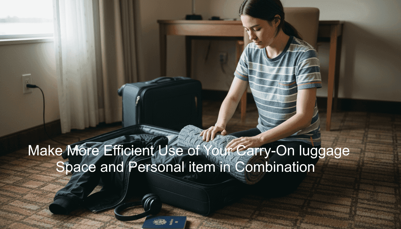 Woman packing clothes into travel pillow case