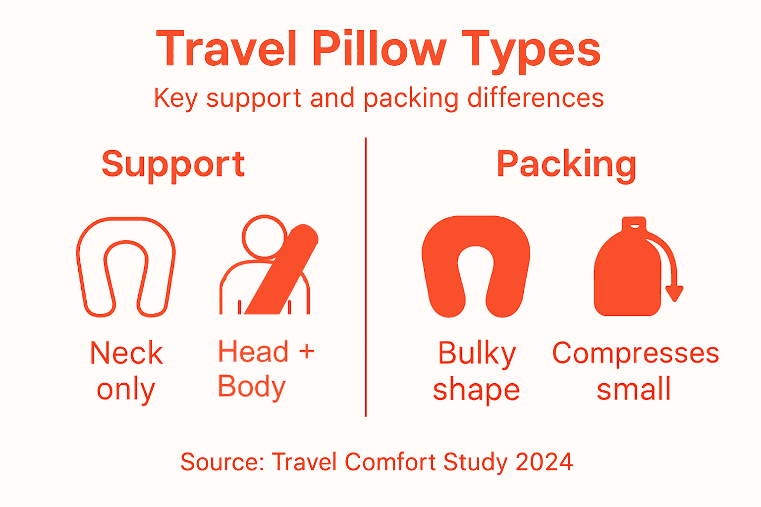 Infographic on travel pillow support and packing