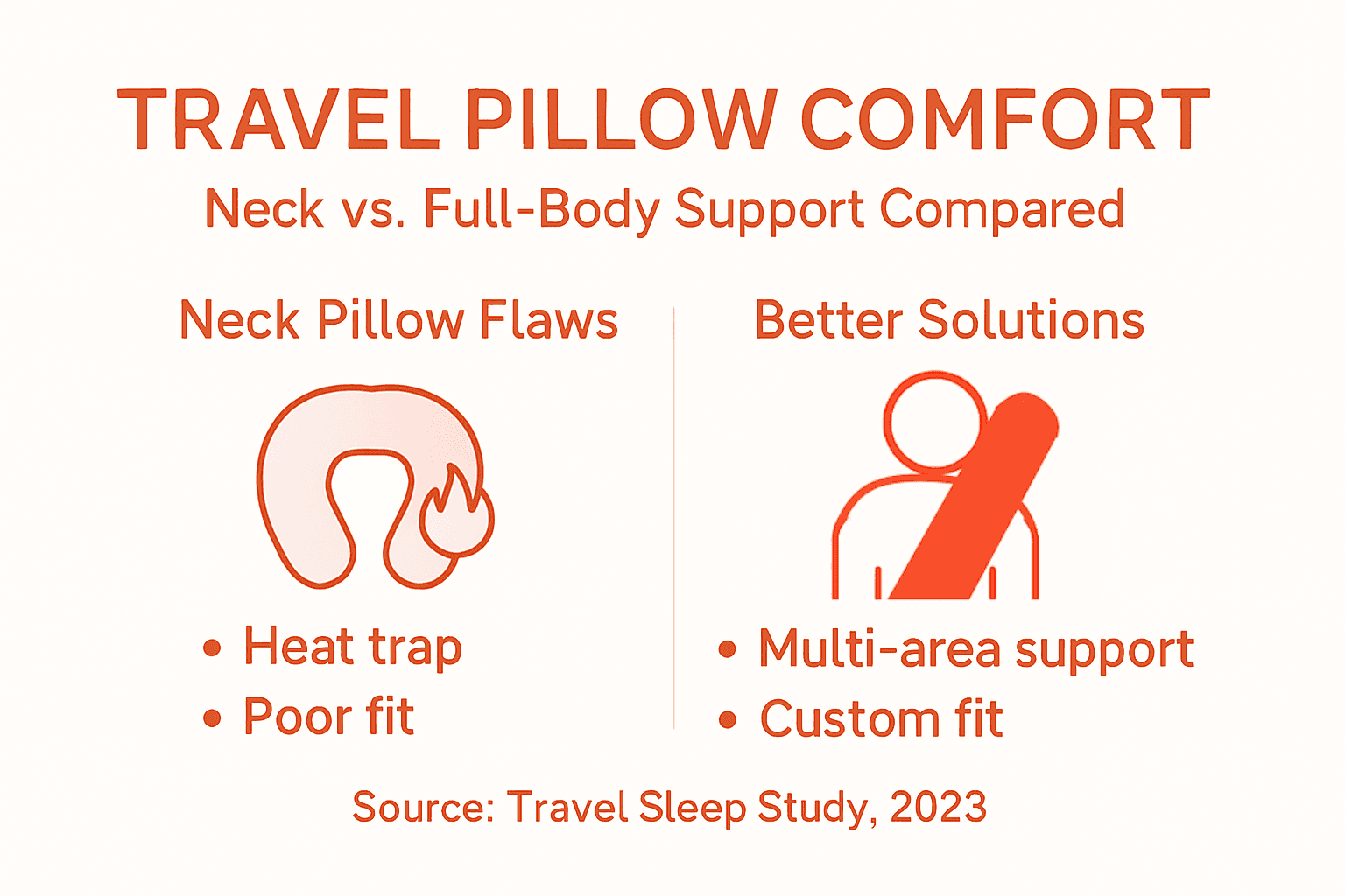 Infographic showing neck pillow flaws and alternatives