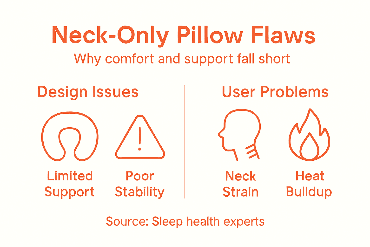 Infographic showing travel neck pillow disadvantages