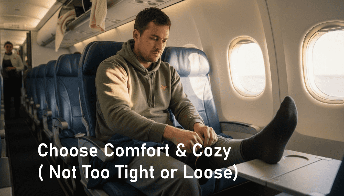 Traveler wearing comfy clothing and accessories