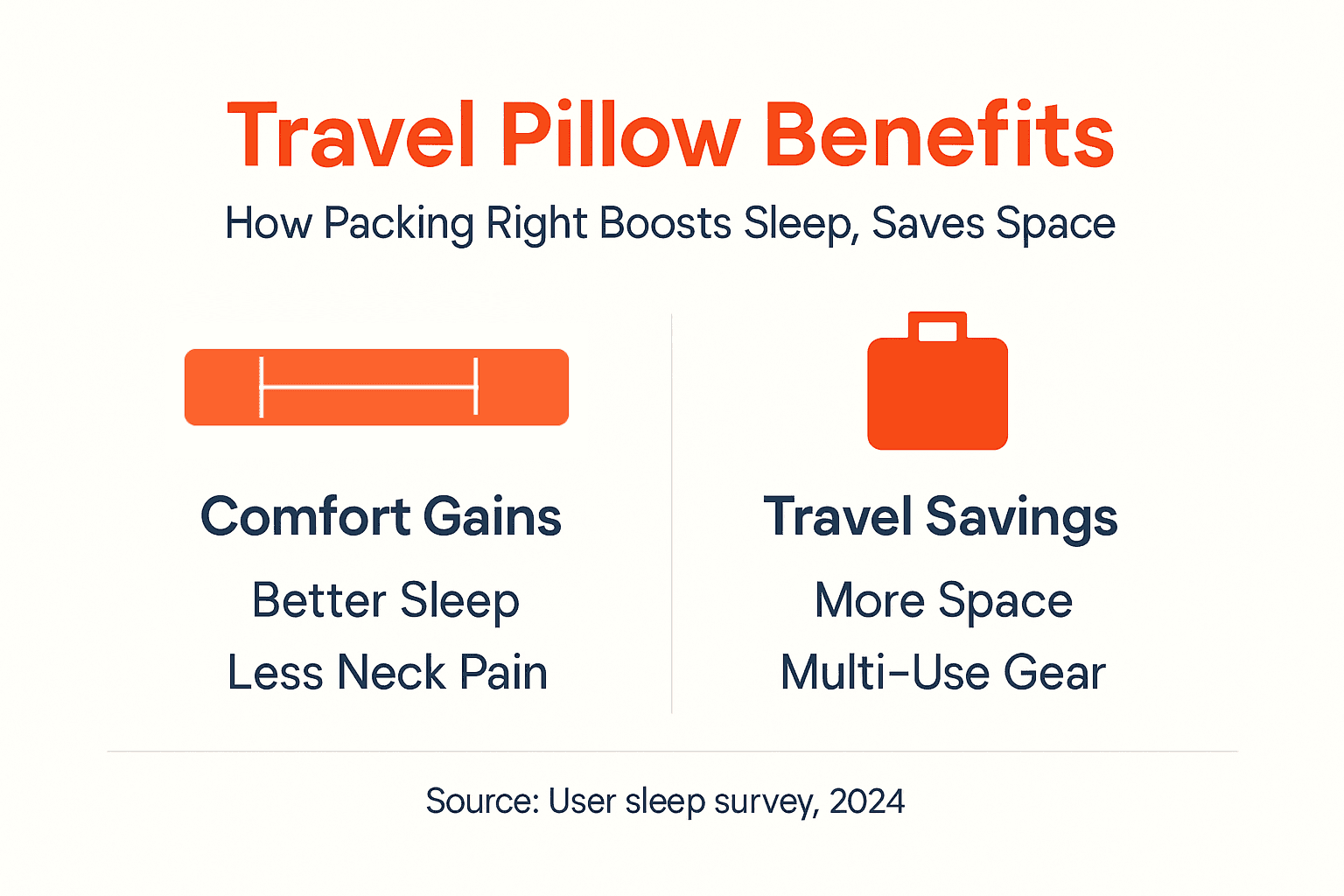 Infographic of travel pillow comfort and space benefits