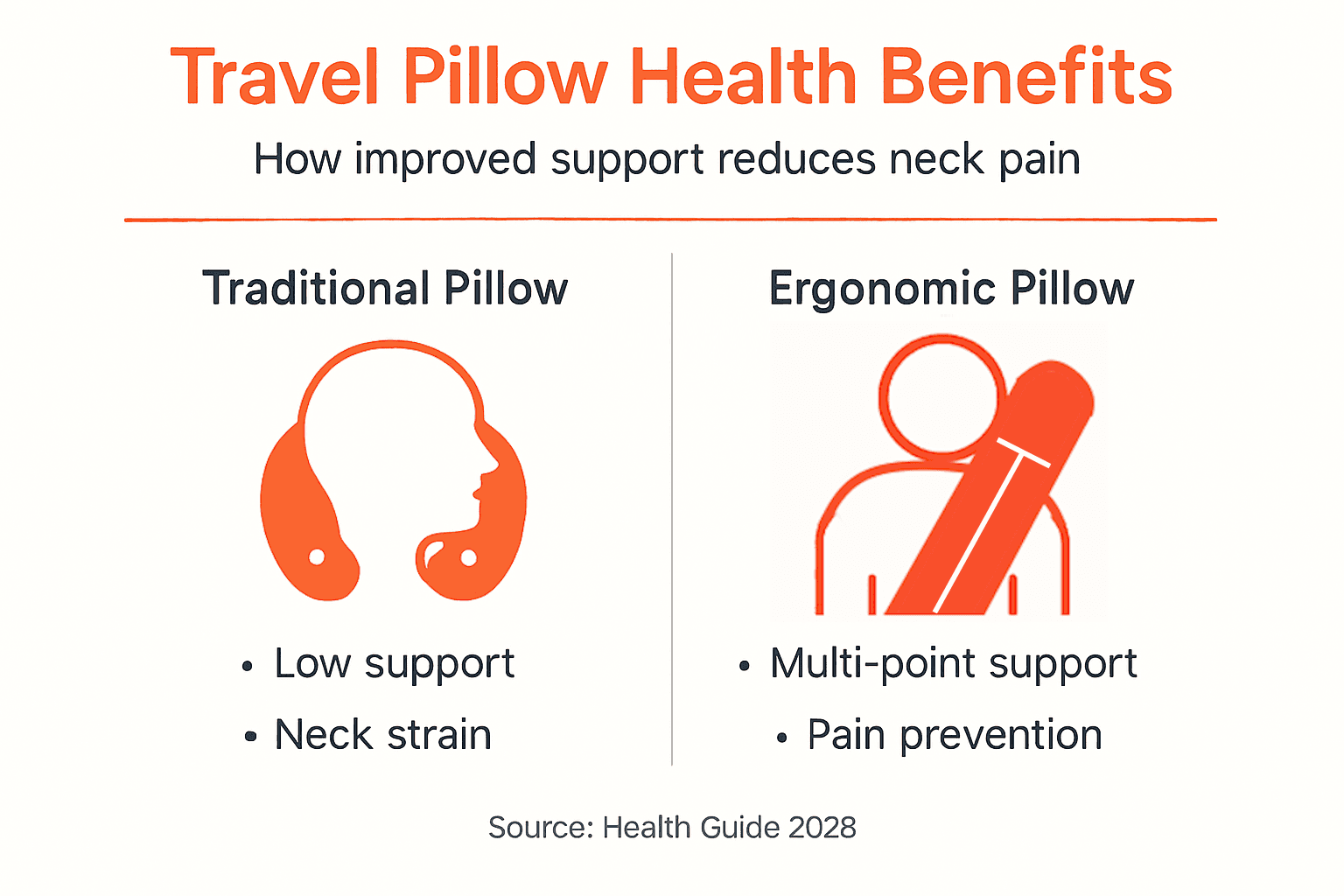 Infographic comparing travel pillow health features