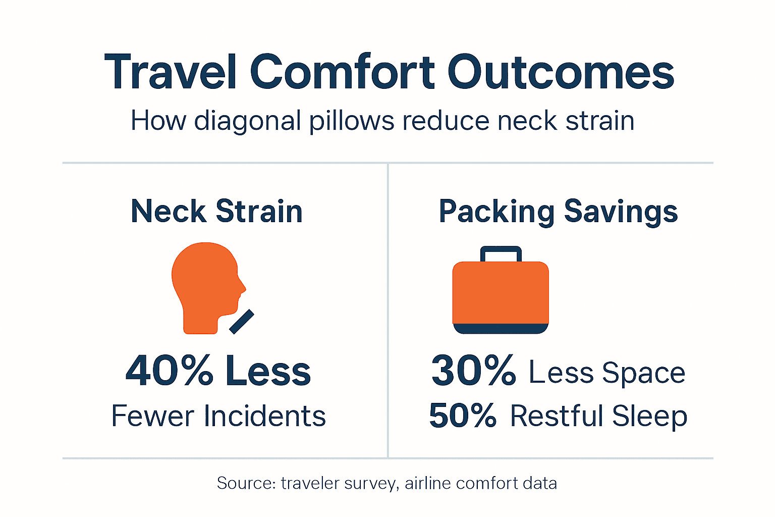 Infographic showing comfort and packing outcomes