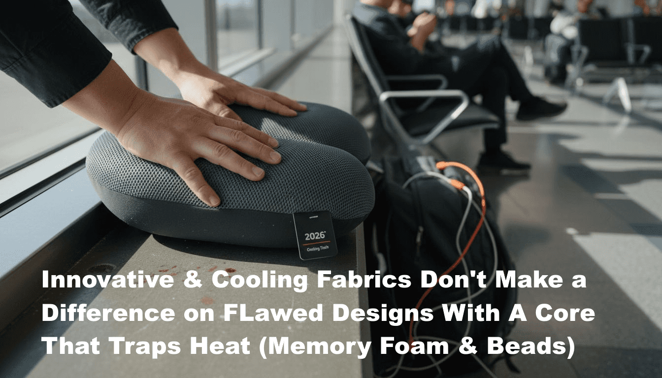 Close-up of breathable travel pillow material
