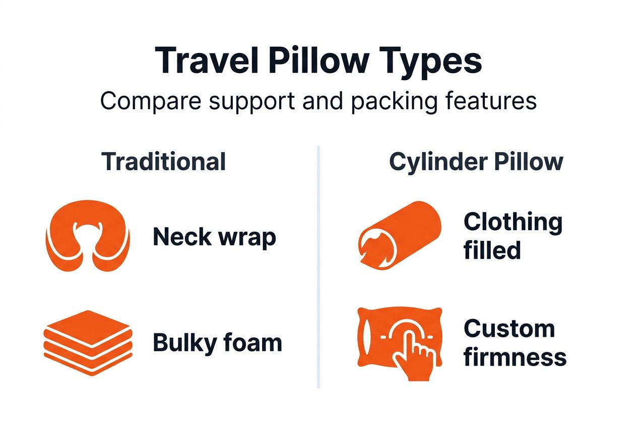 Infographic comparing travel pillow types