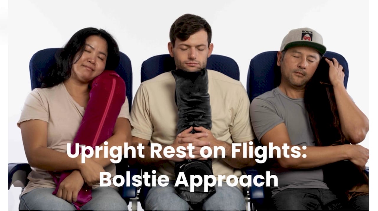 Infographic showing sleep strategies in economy class