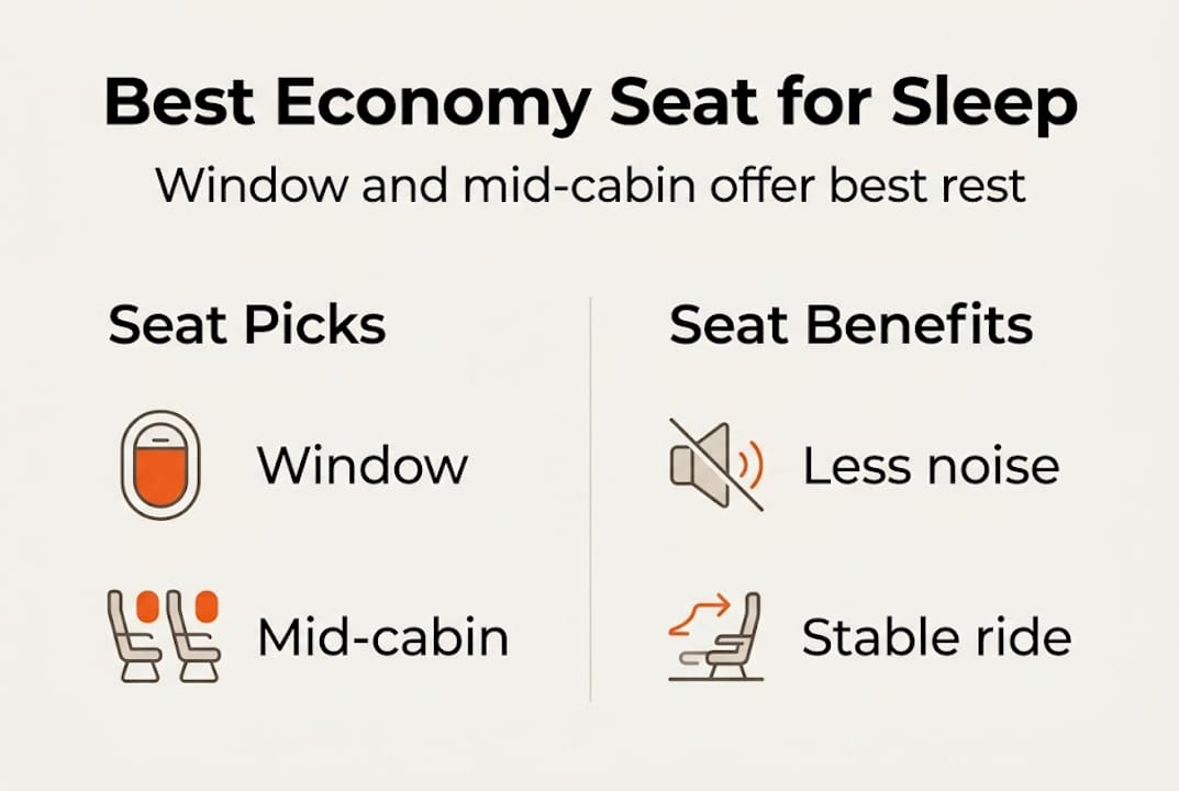Infographic on best economy seat for sleep