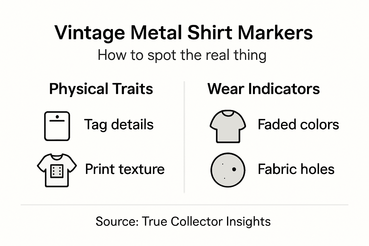 Infographic with vintage shirt authenticity markers