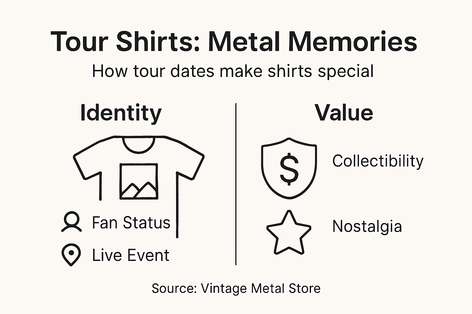 Infographic about symbolism and value of tour shirts