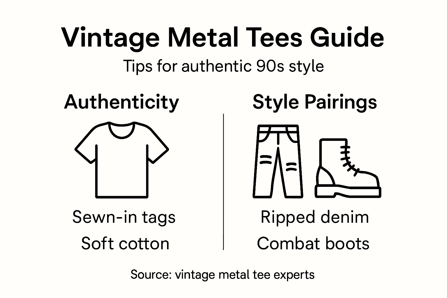Infographic with vintage tee authenticity and style tips