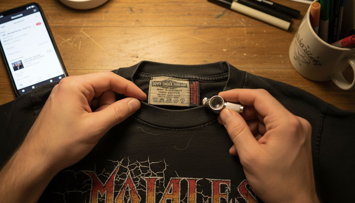 Inspecting authenticity of vintage band tee