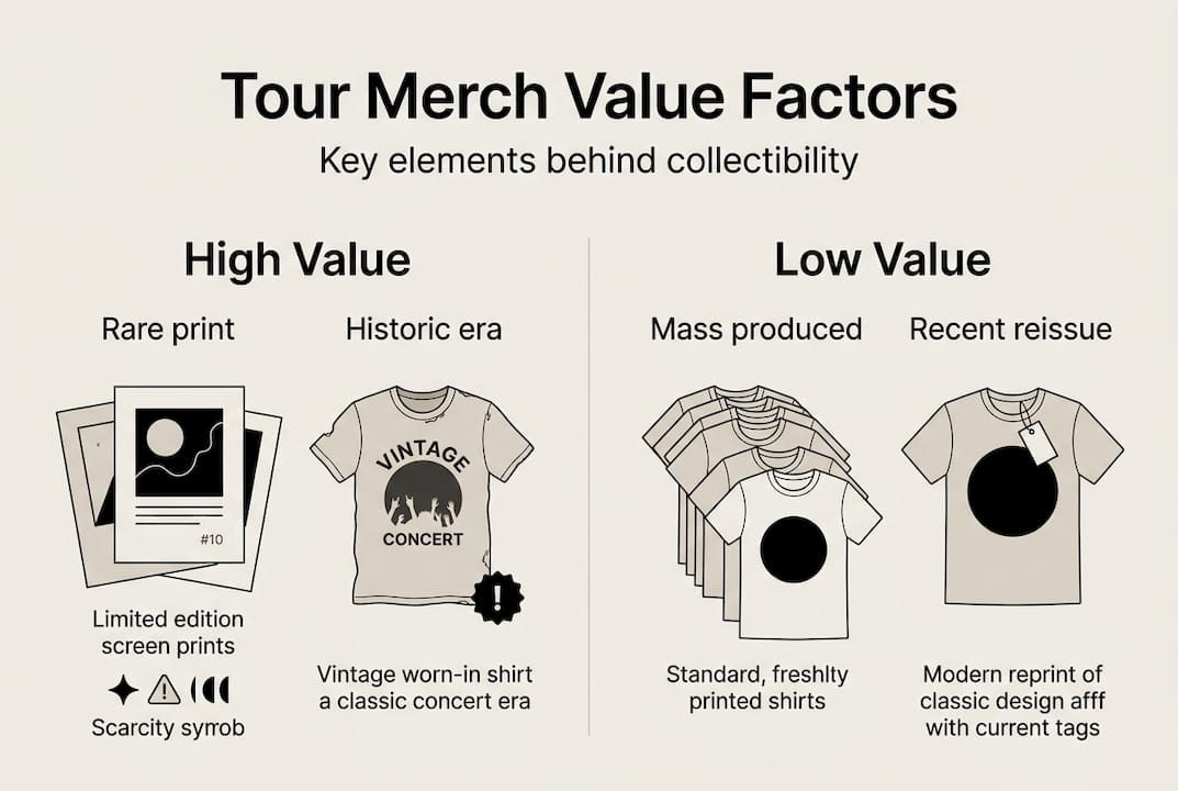 Infographic of tour merch value factors