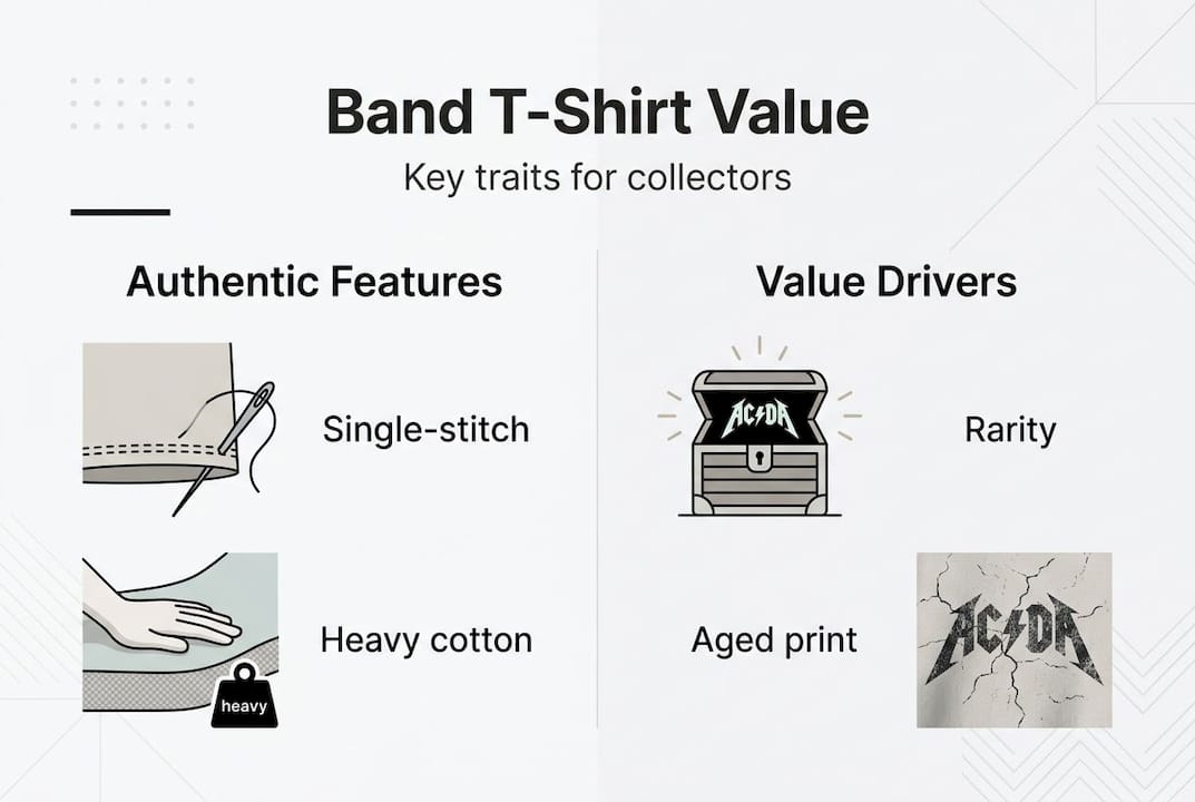 Infographic showing band t-shirt value traits