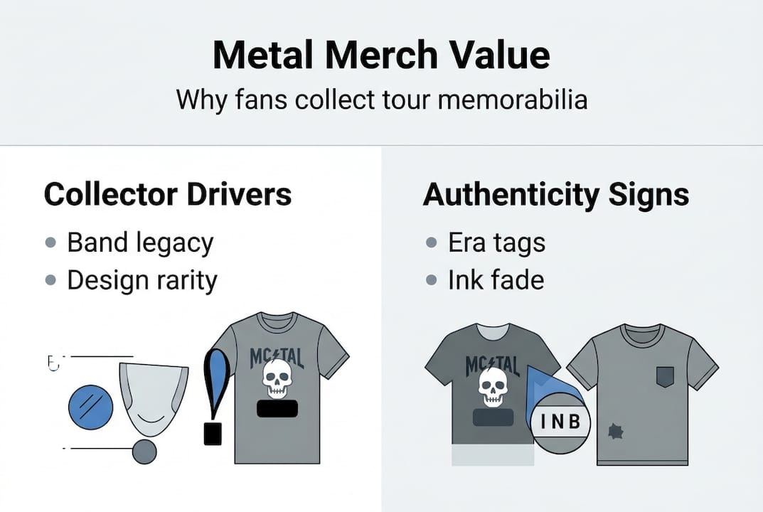 Infographic shows metal merch value drivers and authenticity