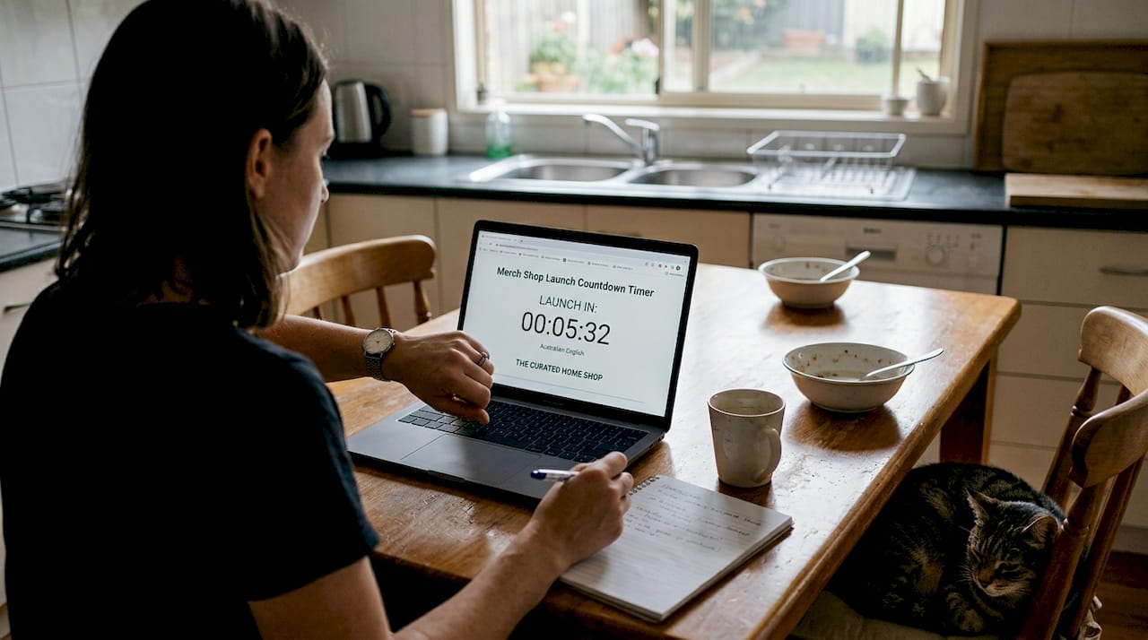 Person tracking band tee drop on laptop